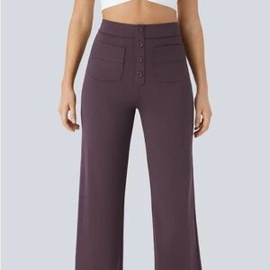 HALARA Women's Wide Leg Pants in Deep Purple